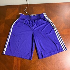 Adidas Purple Athletic Basketball Shorts Men's Large Tall LT Training Gym